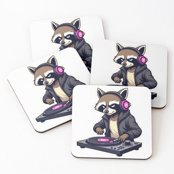 Item preview, DJ Raccoon Sticker designed and sold by BysonDesigns.