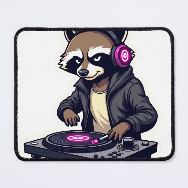 Item preview, DJ Raccoon Sticker designed and sold by BysonDesigns.