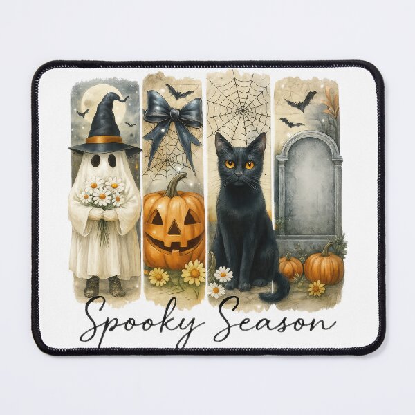 Item preview, Friendly Halloween Ghost Pumpkin Spider Cat Gravestone Design designed and sold by Gallory Hive.