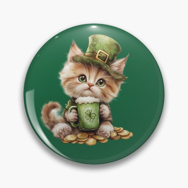 Item preview, Cute Lucky Beer Cat With Shamrock Mug – St Patrick’s Day Kitten designed and sold by Erika Kaisersot.