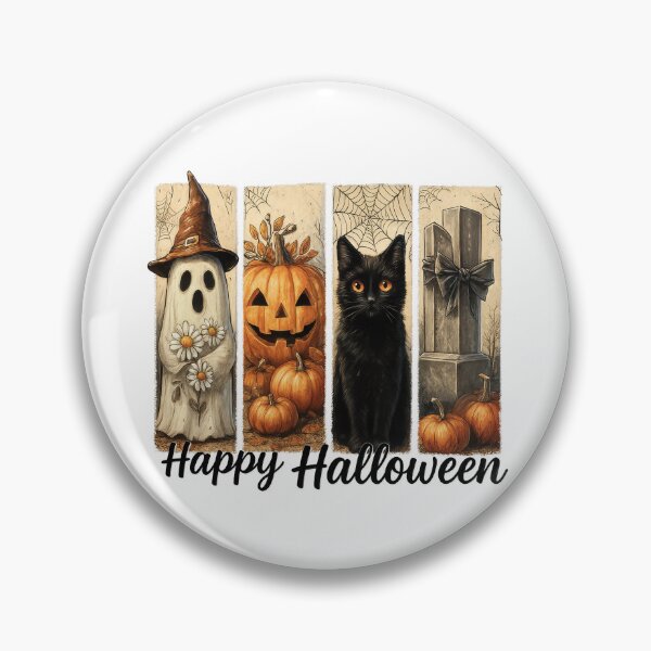 Item preview, Cute Halloween Ghost Pumpkin Cat Gravestone Design designed and sold by Gallory Hive.