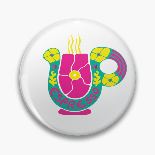 Artikelvorschau, Psychedelisches Retro-Espresso-Kaffeetassenmuster entworfen und verkauft von Clara Fruggeri.