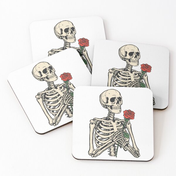 Item preview, Eternal Romance – Skeleton Holding Red Rose Illustration designed and sold by Cindralith.