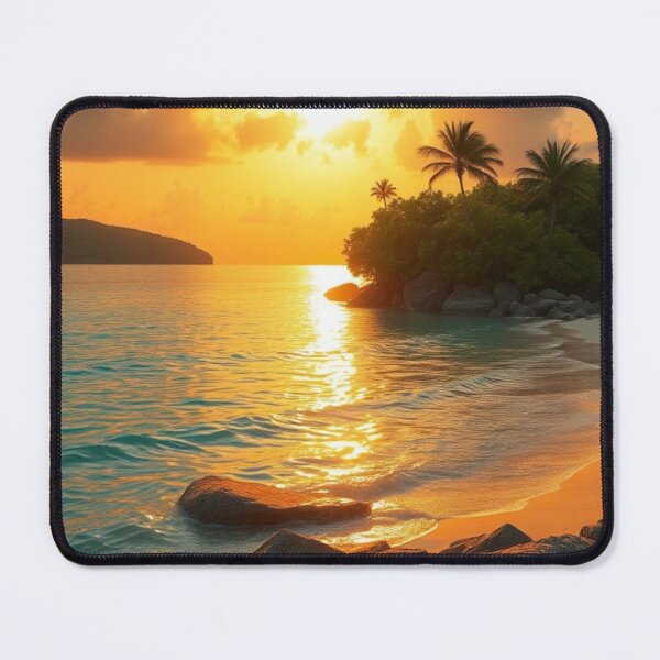 Item preview, Golden Tropical Sunset Over Palm Beach designed and sold by Vida e Arte.