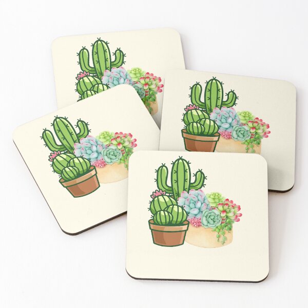 Item preview, Watercolor Succulent Garden and Cactus Pot Art designed and sold by Akira Design Store.