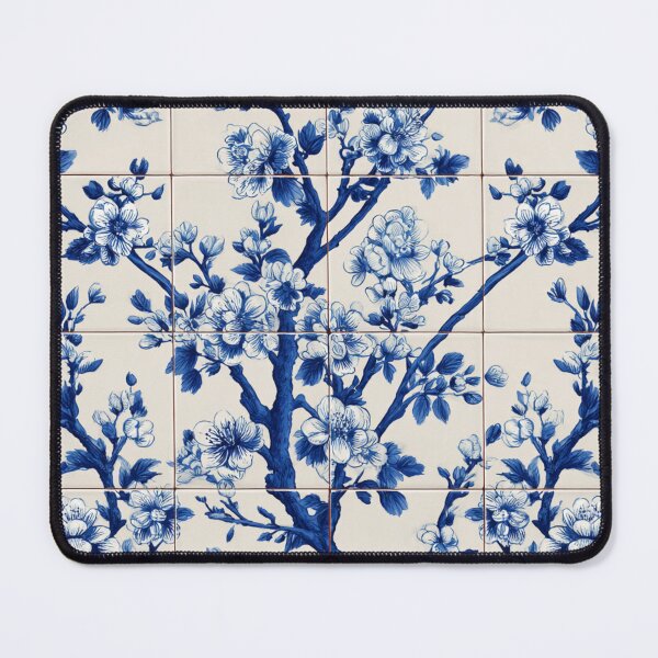 Item preview, Royal Delft Blue Floral Sakura Portuguese Inspired Pattern designed and sold by GrinGalore.