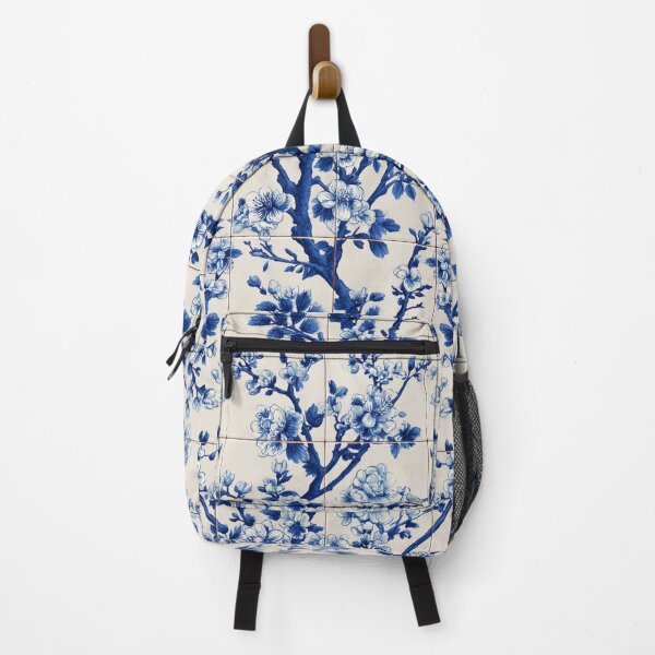 Item preview, Royal Delft Blue Floral Sakura Portuguese Inspired Pattern designed and sold by GrinGalore.
