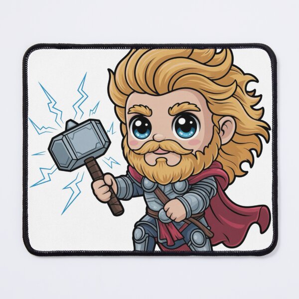 Item preview, Cute Thunder God Chibi – Kawaii Norse Mythology Warrior designed and sold by Dospart.