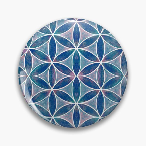 Item preview, Flower of Life Sacred Geometry Pattern Blue and White  designed and sold by shantilovesart.