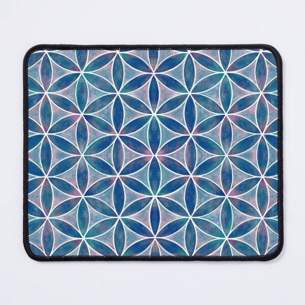 Item preview, Flower of Life Sacred Geometry Pattern Blue and White  designed and sold by shantilovesart.
