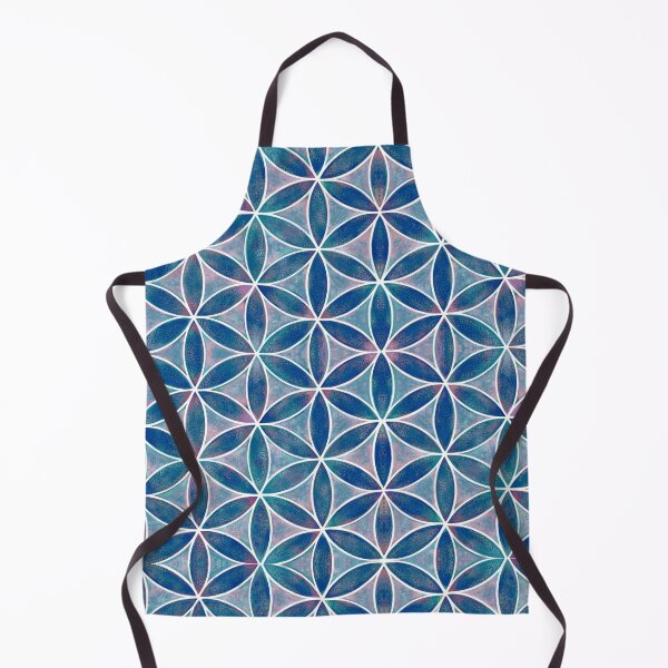 Item preview, Flower of Life Sacred Geometry Pattern Blue and White designed and sold by shantilovesart.