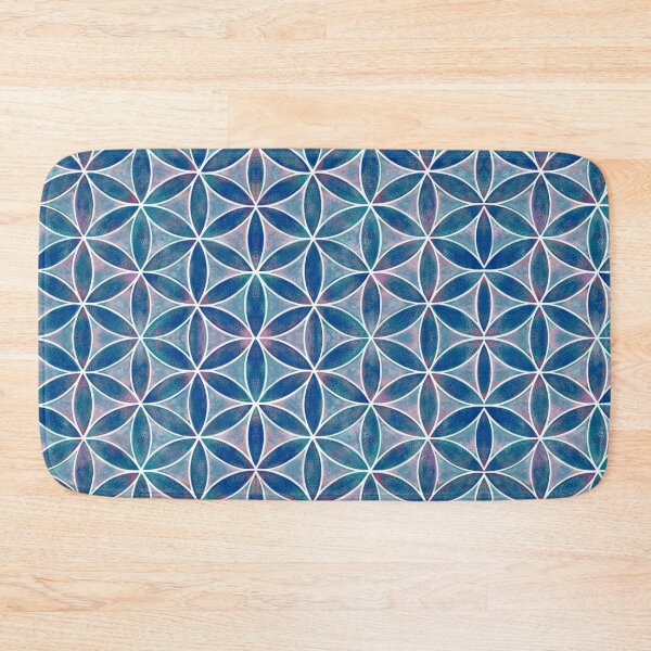Item preview, Flower of Life Sacred Geometry Pattern Blue and White  designed and sold by shantilovesart.