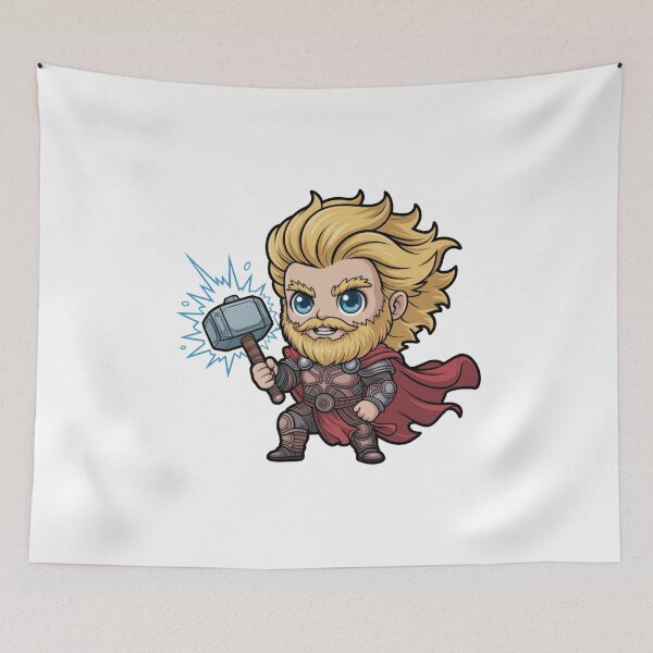 Item preview, Cute Thunder God Chibi – Kawaii Norse Mythology Warrior designed and sold by Dospart.