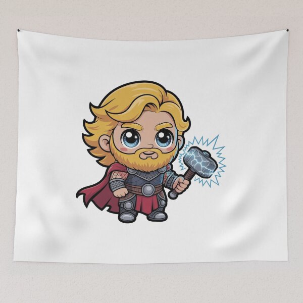 Item preview, Cute Thunder God Chibi – Kawaii Norse Mythology Warrior designed and sold by Dospart.