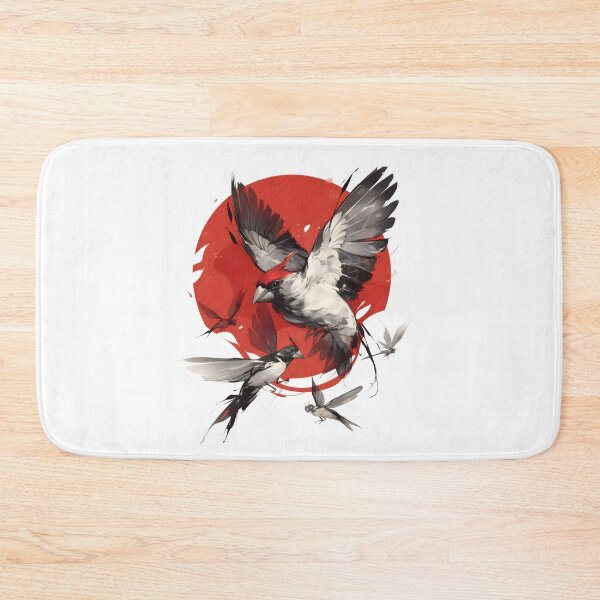 Item preview, Cardinal Bird Red Sun Japanese Ink Wash designed and sold by Mr Lee.