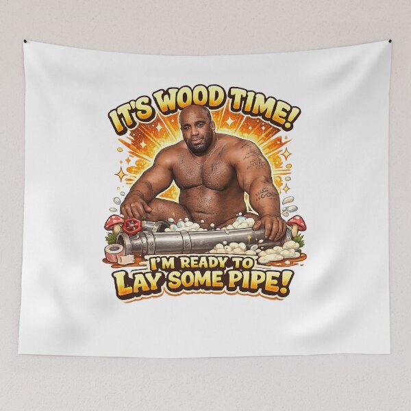 Item preview, It’s Wood Time! – Funny Retro Meme Pipe Plumber Parody Design designed and sold by Fine Art California.