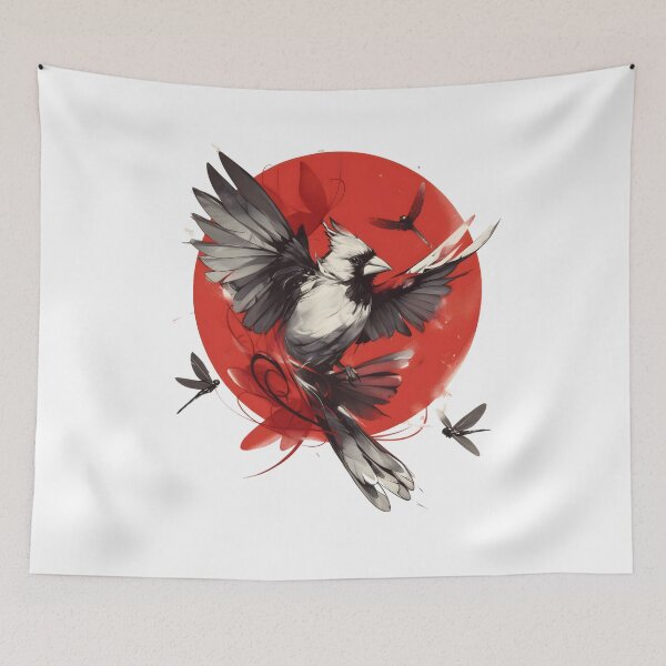 Item preview, Cardinal 3 Japanese Red Sun Ink Wash. designed and sold by Mr Lee.