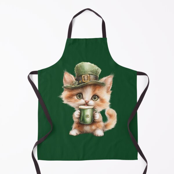 Item preview, Cute Lucky Cat Enjoying Green Beer – St Patrick’s Day Kitten designed and sold by Erika Kaisersot.