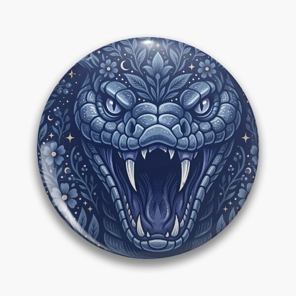 Item preview, Mystic Indigo Cobra - Hypnotic Botanical Guardian Portrait designed and sold by PawsyVibe.
