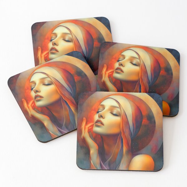 Item preview, Celestial Woman Portrait With Moonlight Halo Background designed and sold by Shoot-The-Moon.