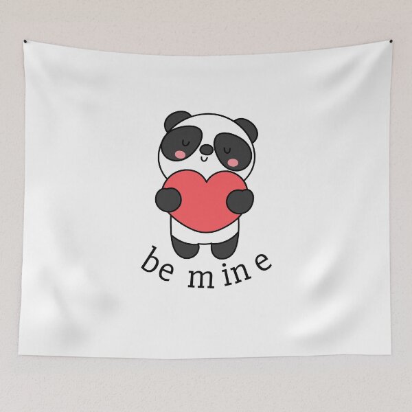 Item preview, Cute Kawaii Panda Holding Heart - Be Mine Romantic Art designed and sold by birleşik zevkler.