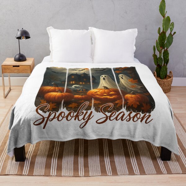 Item preview, Halloween Ghost Pumpkin Haunted House Bats Design designed and sold by Gallory Hive.