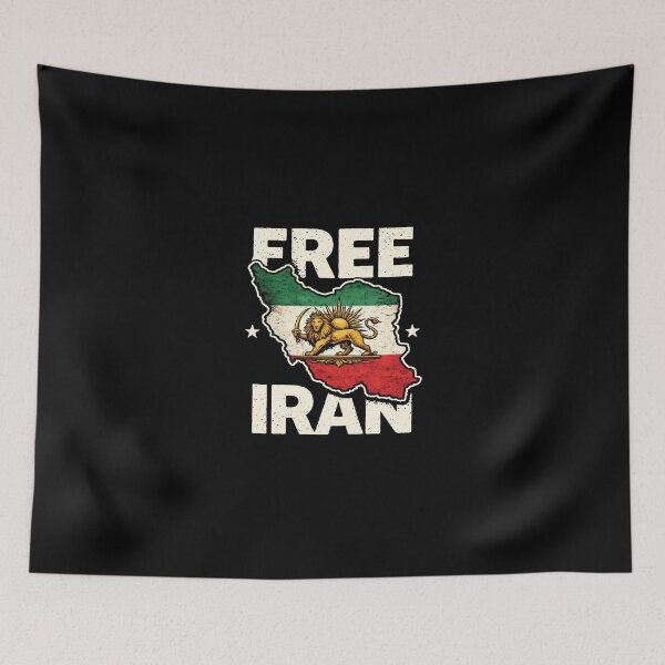 Item preview, Free Iran Vintage Country Quote Persian Lion And Sun Flag Map Bold Patriotic Graphic designed and sold by Kovav.
