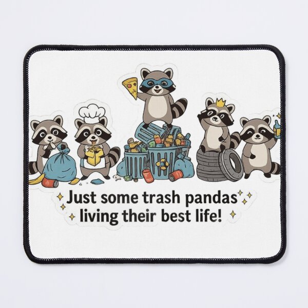 Item preview, Trash Panda Squad - Raccoons Living Their Best Life Sticker designed and sold by JossDesign15.