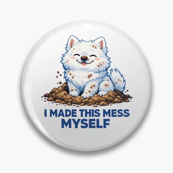 Item preview, I Made This Mess Myself — Samoyed Mom Shirt — Cartoon Chibi — Dog Mom Gift designed and sold by PawMuse Studio.