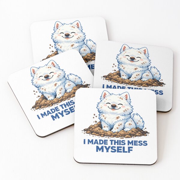 Item preview, I Made This Mess Myself — Samoyed Mom Shirt — Cartoon Chibi — Dog Mom Gift designed and sold by PawMuse Studio.