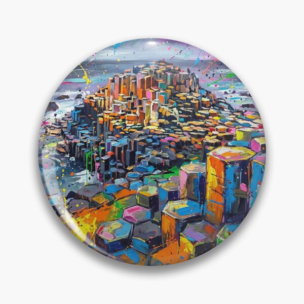 Item preview, Colourful Abstract Giant’s Causeway Art Print – Vibrant Northern Ireland Coastal Landscape designed and sold by Printpix.