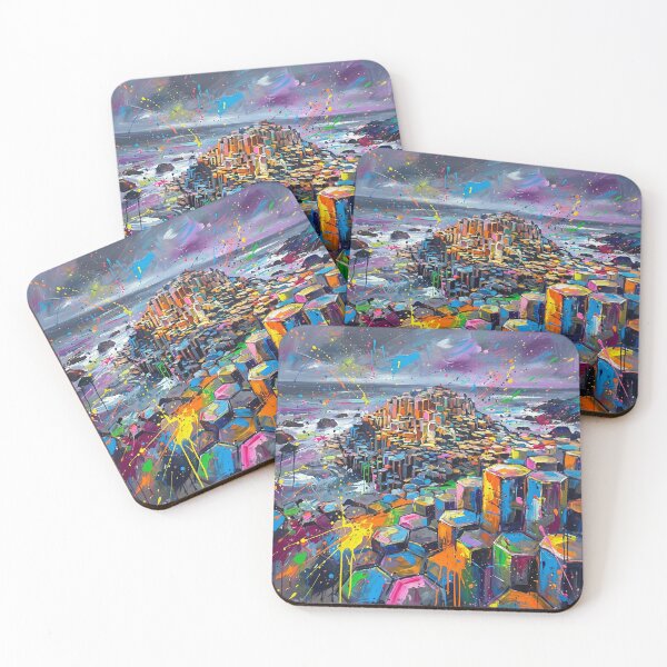 Item preview, Colourful Abstract Giant’s Causeway Art Print – Vibrant Northern Ireland Coastal Landscape designed and sold by Printpix.
