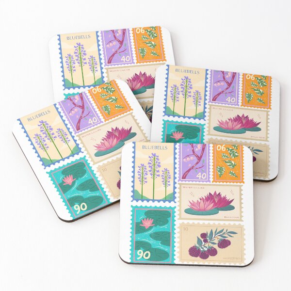 Item preview, Vintage Floral Postage Stamps Aesthetic Art designed and sold by Akira Design Store.