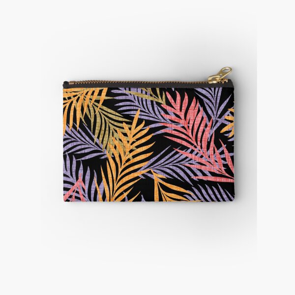 Item preview,  Multicolour Tropical Palm Leaf Pattern – Vibrant Jungle Botanical Design. Black background. designed and sold by SIR13.