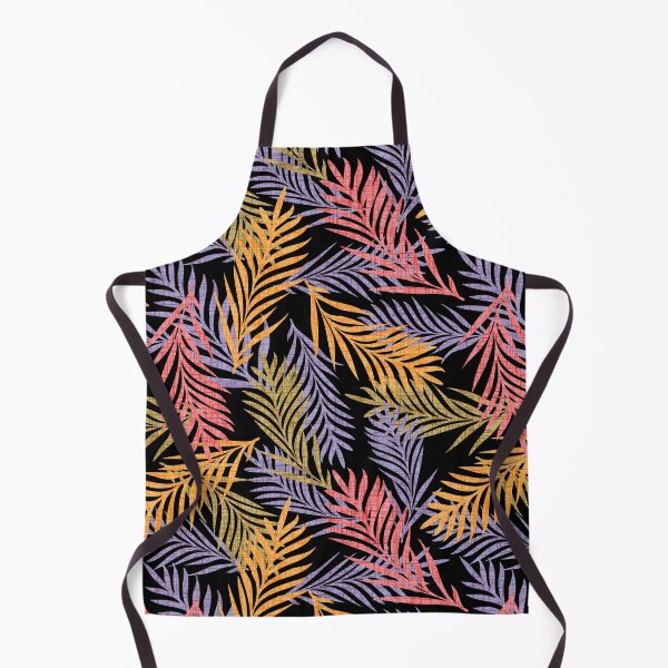 Item preview,  Multicolour Tropical Palm Leaf Pattern – Vibrant Jungle Botanical Design. Black background. designed and sold by SIR13.