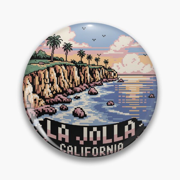 Item preview, La Jolla California Pixel Art Coastal Cliff designed and sold by CircinusStore.