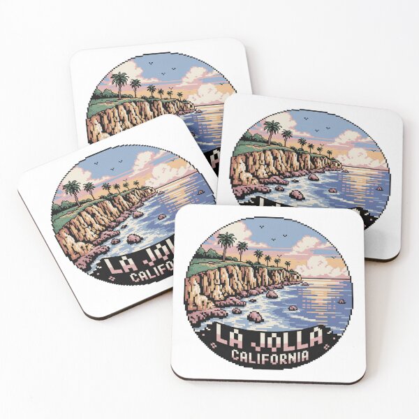 Item preview, La Jolla California Pixel Art Coastal Cliff designed and sold by CircinusStore.