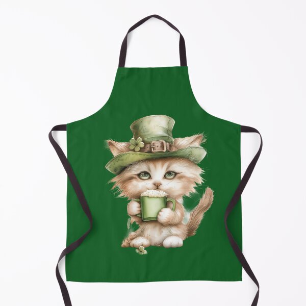 Item preview, Cute Fluffy Cat Drinking Green Beer – St Patrick’s Day Leprechaun Kitten designed and sold by Erika Kaisersot.