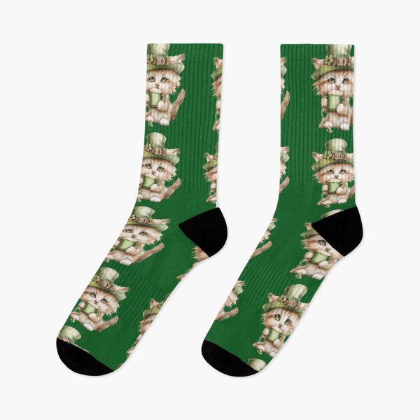 Item preview, Cute Fluffy Cat Drinking Green Beer – St Patrick’s Day Leprechaun Kitten designed and sold by Erika Kaisersot.