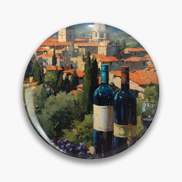 Item preview, Tuscan Vineyard Terrace with Wine and Village View designed and sold by daila70.