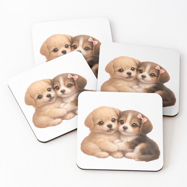 Item preview, Two Adorable Puppies Embracing designed and sold by Dreamy Armine Art.