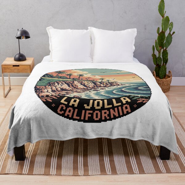 Item preview, La Jolla California Pixel Art Sunset Cliffside designed and sold by CircinusStore.