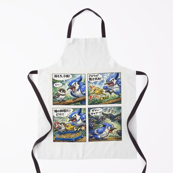 Item preview, Funny Blue Jay Bird Feeder Comic - Anime Style Bird Drama designed and sold by Wings & Whatever.