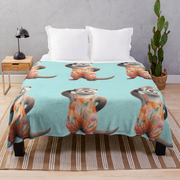 Item preview, Cute otter wear a teal overalls with playful wink designed and sold by ideandesign.