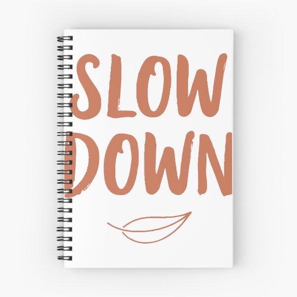 Item preview, Handwritten  Slow Down  lettering with a simple leaf icon on a white background, a minimal motivational quote promoting mindfulness, relaxation designed and sold by Dejbar.