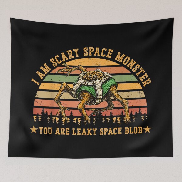 Item preview, Funny Vintage Sci Fi Alien Quote I Am Scary Space Monster designed and sold by KrystinaGiGi.