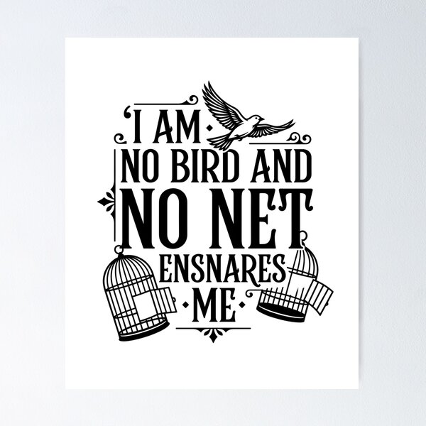 Item preview, I Am No Bird And No Net Ensnares Me Vintage Typography Jane Eyre designed and sold by Fenay Designs.