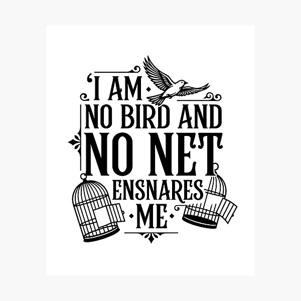 Item preview, I Am No Bird And No Net Ensnares Me Vintage Typography Jane Eyre designed and sold by Fenay Designs.