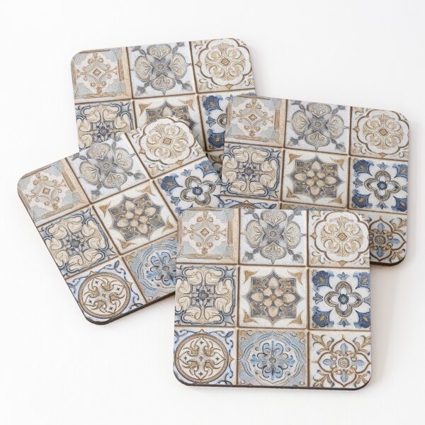 Item preview, Porcelain Beige Ornament Tile Portuguese Inspired Pattern designed and sold by GrinGalore.