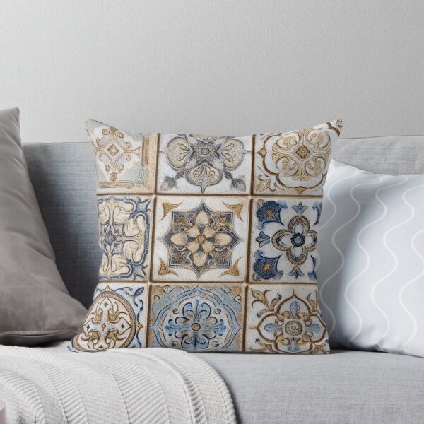 Item preview, Porcelain Beige Ornament Tile Portuguese Inspired Pattern designed and sold by GrinGalore.